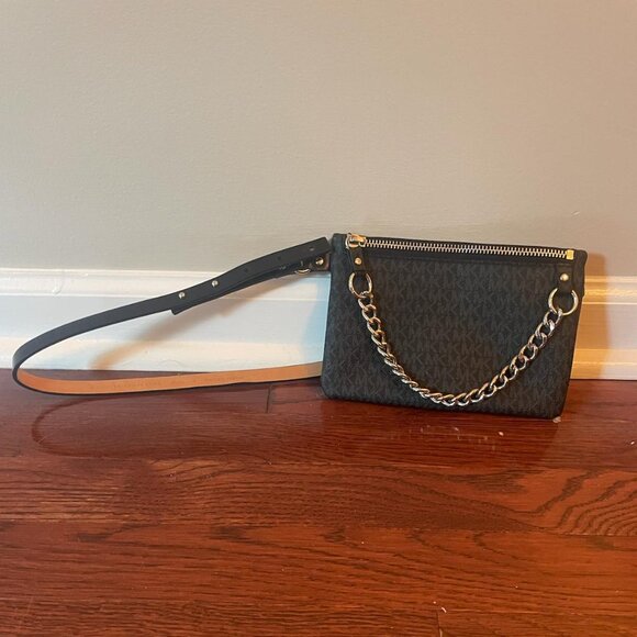 Michael Kors Leather Belt Bag | Crossbody Purse Chic Waist Pack - Picture 2 of 5